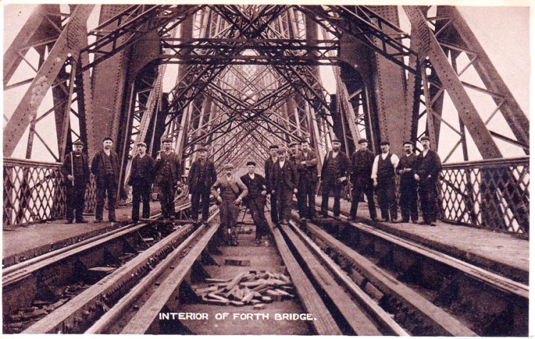 Workers on the Forth Bridge